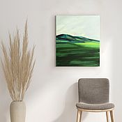 Painting abstract landscape waves 
