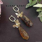 Украшения handmade. Livemaster - original item Earrings with  amber. Handmade.