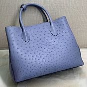 Сумки и аксессуары handmade. Livemaster - original item Shopping bag, made of ostrich leather, in lilac color.. Handmade.