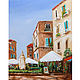Oil painting Italian Street Cityscape, Pictures, Moscow,  Фото №1