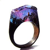 Украшения handmade. Livemaster - original item Wooden ring polar night. Ring made of natural wood. Handmade.