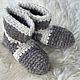 Woolen hand knitted slippers. Slippers. Sheep and goat skins. My Livemaster. Фото №4