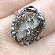 Винтаж: Берилл, Серебряное кольцо