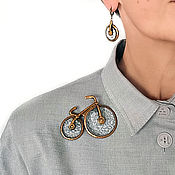 Украшения handmade. Livemaster - original item Jewelry sets: Brooch and Bicycle Earrings. Handmade.