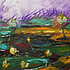 "Цветущий пруд" 100х70 (две части по 50х70) см. Картины. ArtGeo Gallery. Ярмарка Мастеров.  Фото №6