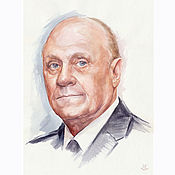 Картины и панно handmade. Livemaster - original item Pictures: Watercolor. Portrait of Vladimir Menshov.. Handmade.