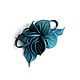 Leather clip Caribbean flower turquoise sea wave. Brooches. De-Si-Re. My Livemaster. Фото №6