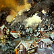 Картина Снегопад в горах  Акварель 12/20 см. Картины. Gold cockatoo. Ярмарка Мастеров.  Фото №5