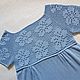 Sky-blue summer dress in Empire style made of soft cotton. Dresses. Knitted with love. My Livemaster. Фото №4