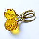 Серьги с цитринами. Золото  (14Kt gold-filled). Серьги классические. Марина Кирилина авторские украшения. Ярмарка Мастеров.  Фото №5