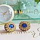 Cufflinks: Arman. Color: sapphire in gold. Men's cufflinks. for men, Cuff Links, Armavir,  Фото №1