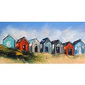 Картины и панно handmade. Livemaster - original item Oil Painting Landscape Beach Houses. Handmade.