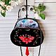 Сумка мотылек, клатч с мотыльком, сумка из бархата. Сумка с фермуаром. MARCA POLLY. Ярмарка Мастеров.  Фото №7
