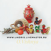 Сувениры и подарки handmade. Livemaster - original item EASTER. Knitting. Easter Chicken. Khokhloma.. Handmade.