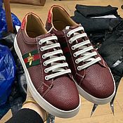 Обувь ручной работы handmade. Livemaster - original item Sneakers made of genuine lizard (iguana) leather, in maroon color!. Handmade.