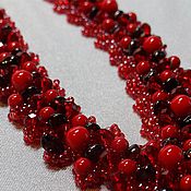 Украшения ручной работы. Ярмарка Мастеров - ручная работа Necklace "Summer berries" coral, garnet. Handmade.