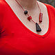 Order Necklace made of wood 'Black and red geometry'. BijouSiberia. Livemaster. . Necklace Фото №3