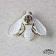 Brooch of porcelain hawk moth alone. Brooches. trouvaille-1. Online shopping on My Livemaster.  Фото №2
