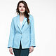 Loose jacket made of blue linen. Jackets. etnoart (etnoart). My Livemaster. Фото №5