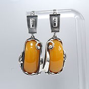 Украшения handmade. Livemaster - original item Earrings amber silver 925 ALS0034. Handmade.