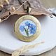 Medallion for photos with real forget-me-nots. Pendant-medallion as a gift, Locket, Moscow,  Фото №1