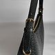 Women's black leather bag made of python leather. Crossbody bag. ulijana-zijangirova. My Livemaster. Фото №7