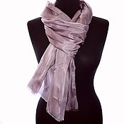 Аксессуары handmade. Livemaster - original item Silk scarf pink gray women`s spring Demi-season scarf silk. Handmade.
