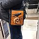 Кожаная сумка ручной работы с тиснением. Череп. Сумка через плечо. Art Gabrielli leather atelier. Ярмарка Мастеров.  Фото №5