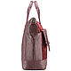 Женская кожаная сумка "Эльза" (вишнёвая). Classic Bag. Russian leather Guild. Ярмарка Мастеров.  Фото №4