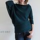 To better visualize the model, click on the photo and zoom in CUTE-KNIT NAT Onipchenko Fair Masters to Buy knitted asymmetrical sweater sea green
