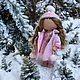 Текстильная кукла в пальто и платье, лучшие подарки на 8 марта девочке. Тыквоголовка. Текстильная кукла в подарок для души (Sostanza-create). Интернет-магазин Ярмарка Мастеров.  Фото №2
