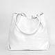Shopper Bag Leather White Tote Bag Bag Leather, Shopper, Moscow,  Фото №1