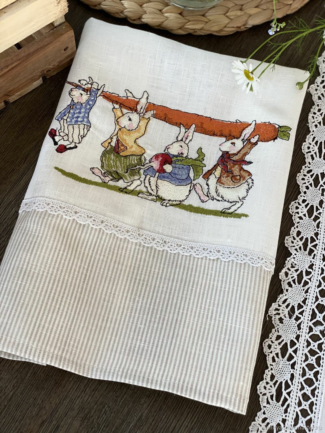 Полотенце с кроликами белорусский трикотаж