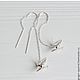 Order Silver earrings. Long silver earrings. Earrings cranes. Ginger Squirrel. Livemaster. . Thread earring Фото №3