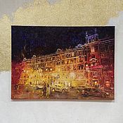 Картины и панно handmade. Livemaster - original item Author`s painting with a view of Nevsky prospect. Petersburg city landscape. Handmade.