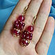 Ruby earrings of quartz,gold plated. Earrings. Jewelry Elena. My Livemaster. Фото №5