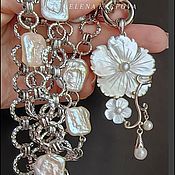 Украшения handmade. Livemaster - original item Necklace Sapphire. natural pearls. Handmade.