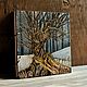 Sketchbook wood cover 22x22sm "Winter tree". Sketchbooks. EVAG. My Livemaster. Фото №6