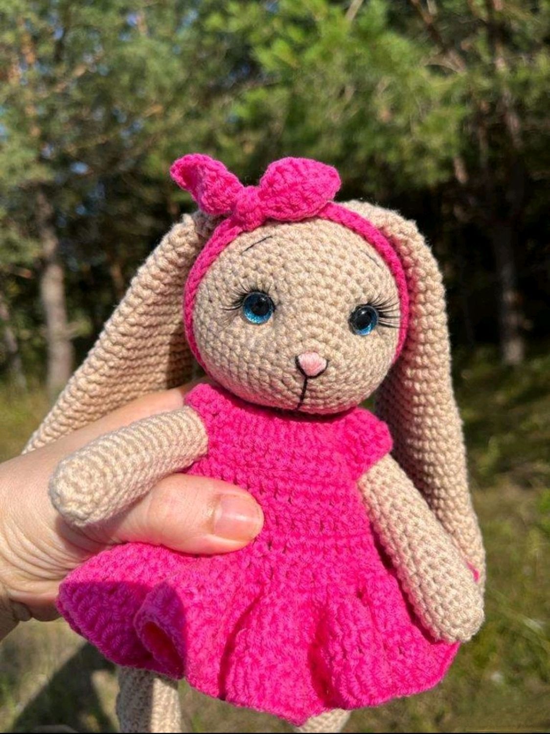 Вязаная игрушка зайка Амигуруми купить в интернет-магазине Ярмарка ...