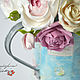 Interior arrangement. Watering can with garden roses. Composition. KG_flowers. Online shopping on My Livemaster.  Фото №2