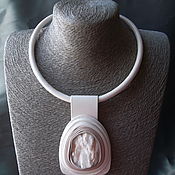 Украшения handmade. Livemaster - original item Pendant: white with pink opal. Handmade.