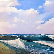 Картина "Прибой", пейзаж море, картина море купить