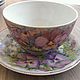Set of porcelain dishes Pansies. Tea & Coffee Sets. artist Olga Yakimets (Yakimets). My Livemaster. Фото №5