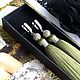 Green olive khaki silk cubic Zirconia rhodium plated brush earrings. Tassel earrings. GolDFenix. Online shopping on My Livemaster.  Фото №2