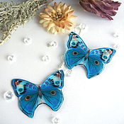 Украшения handmade. Livemaster - original item Transparent Earrings Bright Light Blue Blue Butterfly Resin. Handmade.