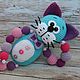 The cat Is purple with a beaded toy, crochet. Teethers and rattles. Zzabava. Online shopping on My Livemaster.  Фото №2