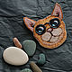 Cat with glasses brooch cat portrait of a pet embroidery cat smooth animal art. Brooches. Home textiles for children and toys. My Livemaster. Фото №4