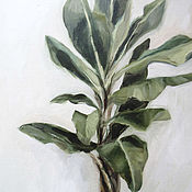Картины и панно handmade. Livemaster - original item Plant Oil painting 30 x 40 cm green leaves. Handmade.