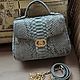 Очень красивая серая сумка из кожи питона. Классическая сумка. Chic bags. Интернет-магазин Ярмарка Мастеров.  Фото №2