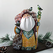 Сувениры и подарки handmade. Livemaster - original item Emerald Santa Claus with birds. Handmade.